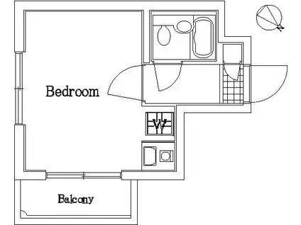 ダイホープラザ千歳烏山A(ワンルーム/2階)の間取り写真