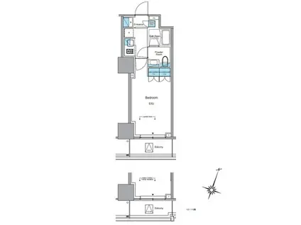 ルフォンプログレ渋谷ヒルトップ(1K/14階)の間取り写真