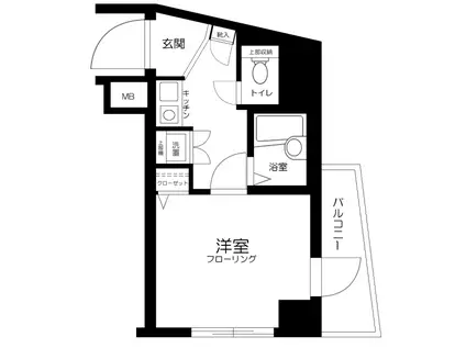 エービーシーステーションプラザ新宿中井(1K/6階)の間取り写真