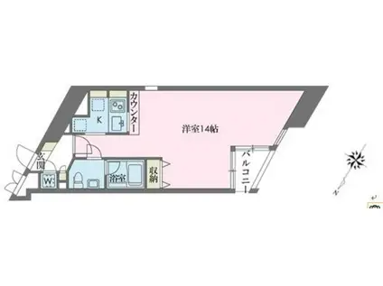 ドゥーエ学芸大学(ワンルーム/2階)の間取り写真