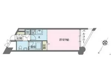 ドゥーエ学芸大学(1K/8階)の間取り写真