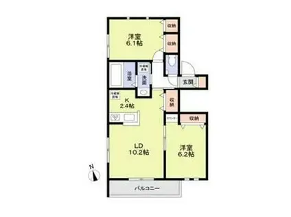 ワイズレジデンス(2LDK/3階)の間取り写真