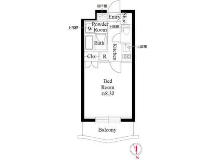 コンポジット品川金子山(1K/2階)の間取り写真