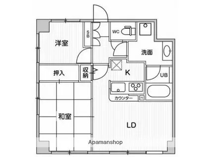 アエラス石川台(2LDK/3階)の間取り写真