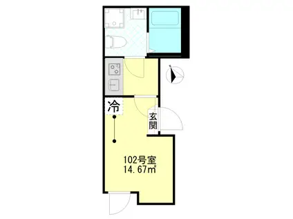 GRIP羽田(1K/1階)の間取り写真