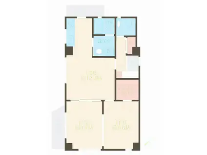 エルヴェ内堀(2LDK/2階)の間取り写真