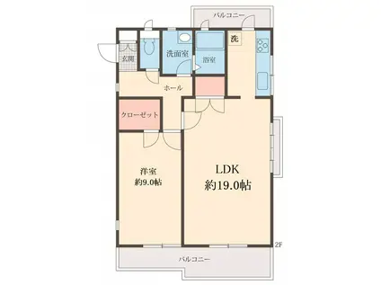 関山マンション(1LDK/2階)の間取り写真