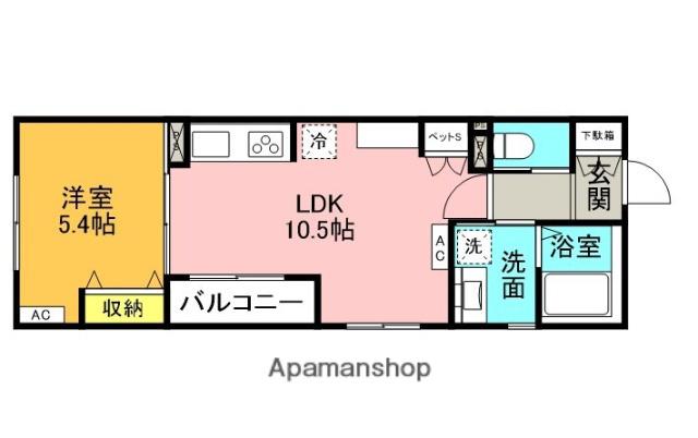KOMAZAWA KOUEN TERRACE(1LDK/2階)の間取り写真