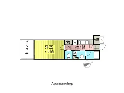 ステラメゾン下北沢(1K/1階)の間取り写真