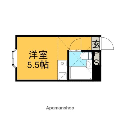 パークヒルズ(ワンルーム/2階)の間取り写真