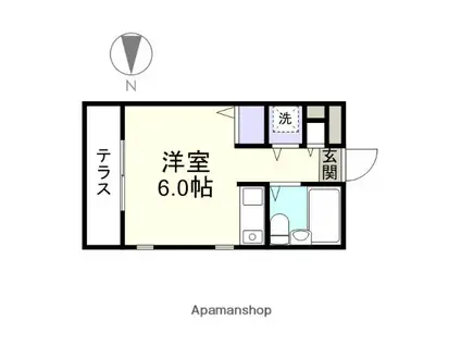 コーラルリーフ(ワンルーム/1階)の間取り写真