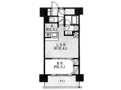 パークキューブ東品川(1SLDK/8階)の間取り写真