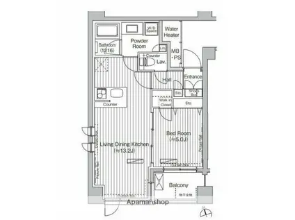 グランハイツ白金(1LDK/1階)の間取り写真