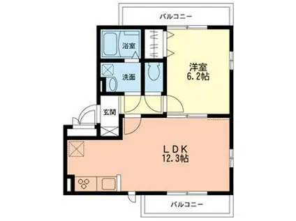 アベイルコート(1LDK/2階)の間取り写真