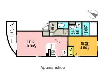 プラチナスクエア白金(1LDK/4階)の間取り写真