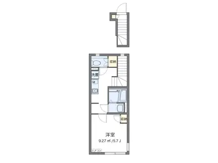 クレイノ葵芳 2号館(1K/2階)の間取り写真