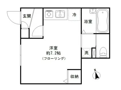 ステラU(ワンルーム/1階)の間取り写真