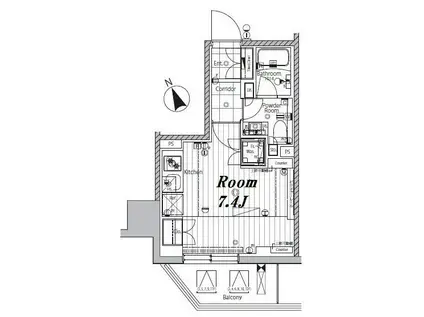 メイクスデザイン芝公園(ワンルーム/9階)の間取り写真