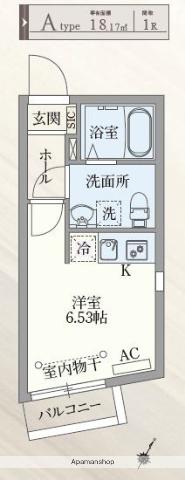 PASEO目黒2(ワンルーム/1階)の間取り写真