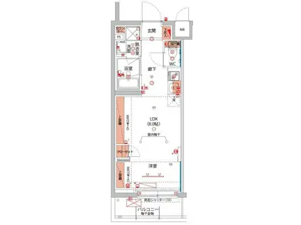 ベルグレードSI(1LDK/1階)の間取り写真