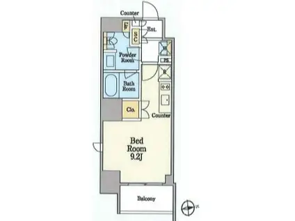 クレストコート木場(ワンルーム/9階)の間取り写真