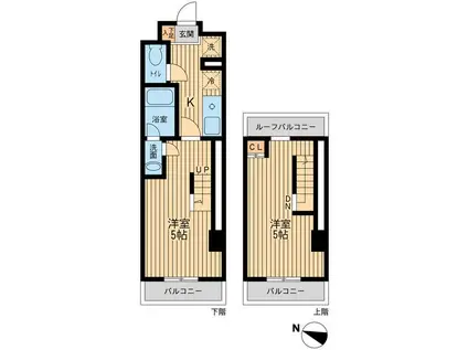 ユニフォート目黒中町(2K/6階)の間取り写真