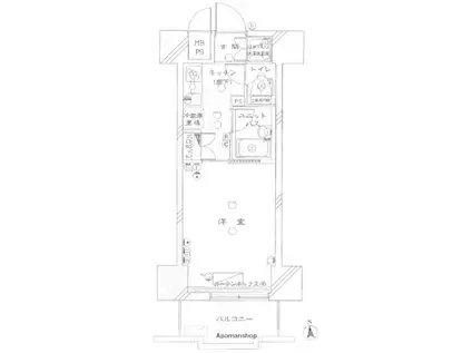 ルーブル大井町弐番館(1K/12階)の間取り写真