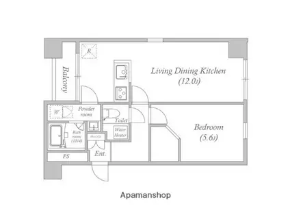オーパスホームズ八丁堀(1LDK/8階)の間取り写真