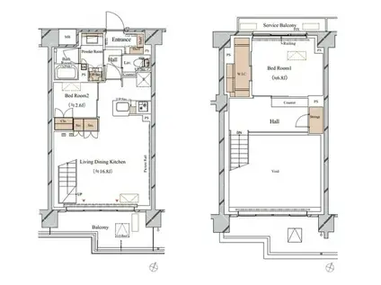 ブランシエスタ西馬込(2LDK/6階)の間取り写真