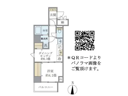 シティフォレスト森下(1DK/4階)の間取り写真