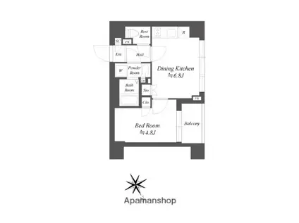 ブランシエスタ品川大井町パークエッジ(1DK/2階)の間取り写真