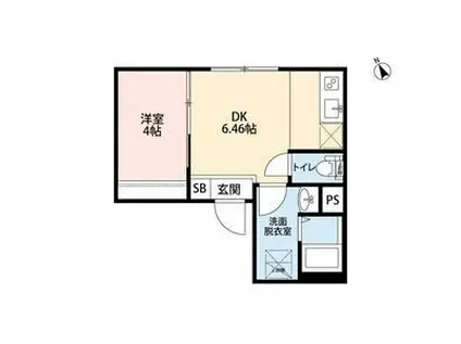 SPOY戸越銀座(1DK/1階)の間取り写真