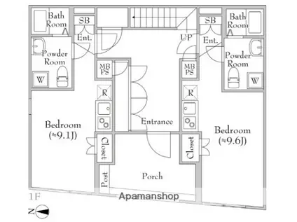 RAMII上池台(ワンルーム/4階)の間取り写真
