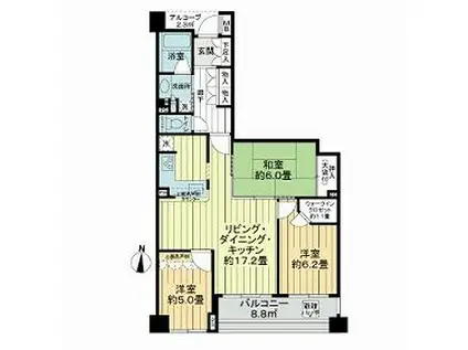 クレストフォルム新川崎サウスステージ(3LDK/4階)の間取り写真
