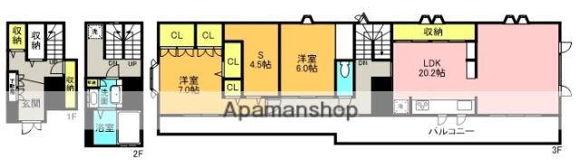 MAPLE TERRACE(2SLDK/3階)の間取り写真