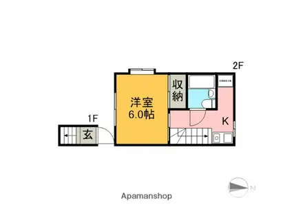 ハイホーム(1K/2階)の間取り写真
