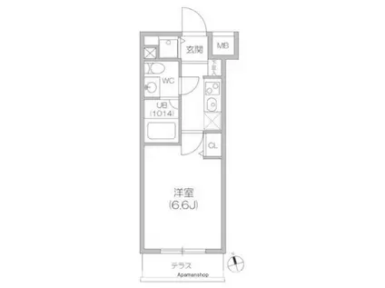 ガーラプレイス八幡山壱番館(1K/1階)の間取り写真