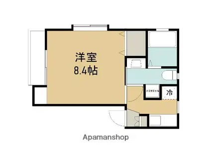 カーサ・フェリーチェ(1K/1階)の間取り写真