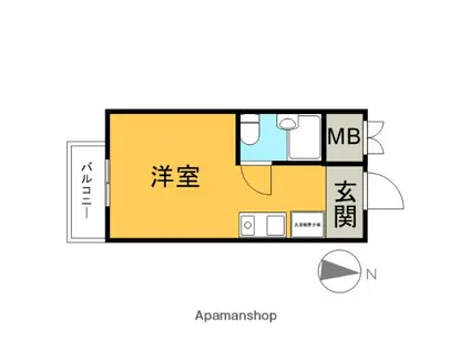 ニューオリエントビル(1K/3階)の間取り写真