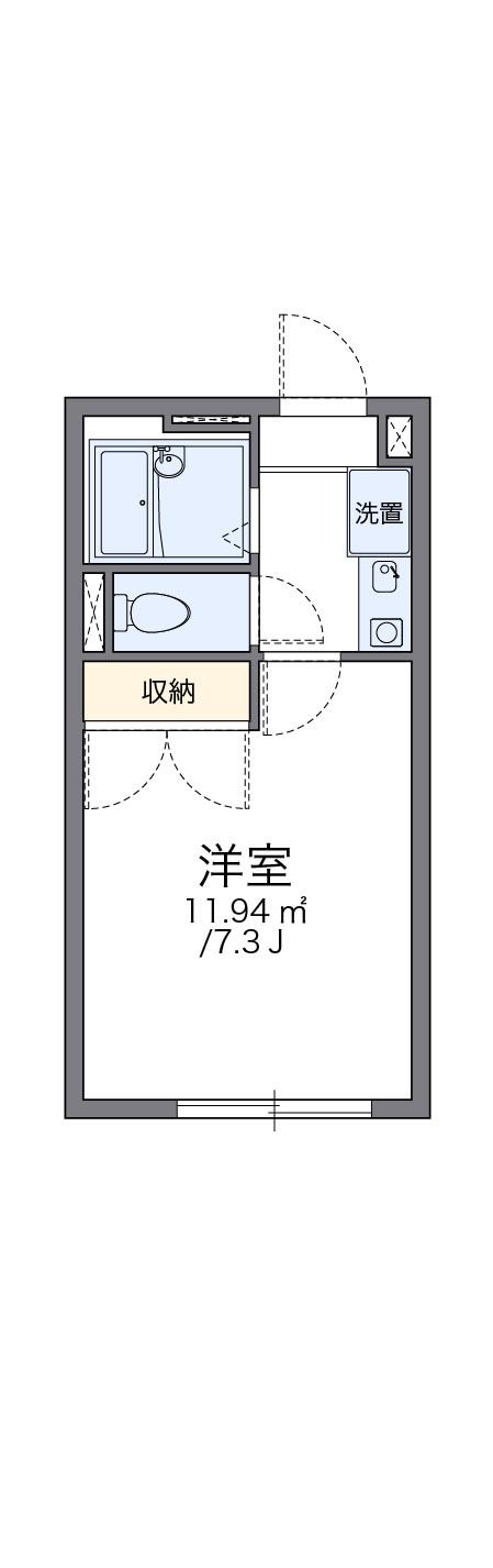 レオパレスASAGAⅡ(1K/1階)の間取り写真