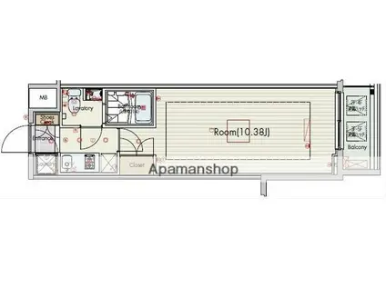 ビバリーホームズ吉祥寺北(ワンルーム/3階)の間取り写真