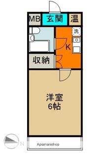 フラッツ池ノ上(1K/4階)の間取り写真