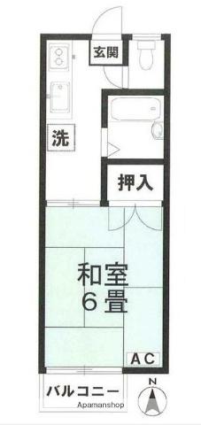第二吉野コーポ(1K/1階)の間取り写真