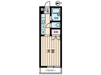 ハウス門馬(1K/2階)の間取り写真