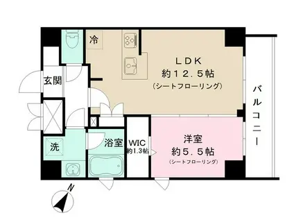 ST.LUKES浜田山(1LDK/4階)の間取り写真