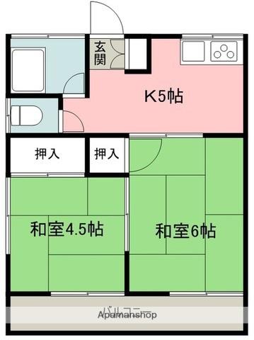 R&Kハイツ(2K/1階)の間取り写真