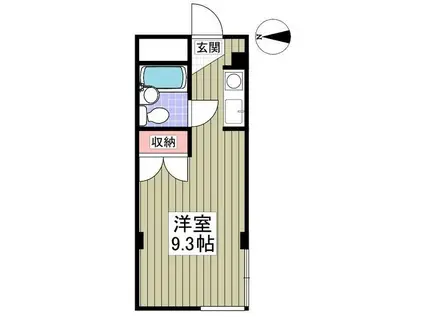 トライアングルハイム(ワンルーム/2階)の間取り写真