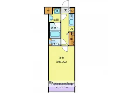 プレール・ドゥーク高井戸(1K/2階)の間取り写真