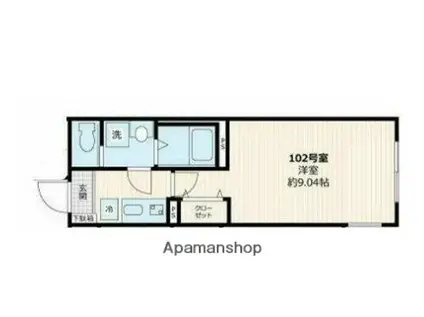 ベルシードステアー武蔵関(1K/1階)の間取り写真