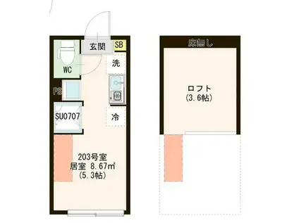 AVENIR 上石神井(ワンルーム/2階)の間取り写真